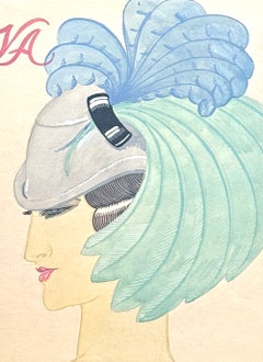 "Modella con cappello piumato", copertina della rivista High Fashion, Svezia