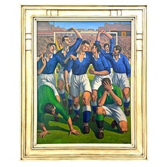 «Campeonato de fútbol de Irlanda, década de 1950», impresionante cuadro que representa la victoria del equipo de la IFA