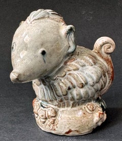« Possum Named Charlie », charmante sculpture Art déco représentant un opossum, réalisée par Aitken, dans l'Ohio