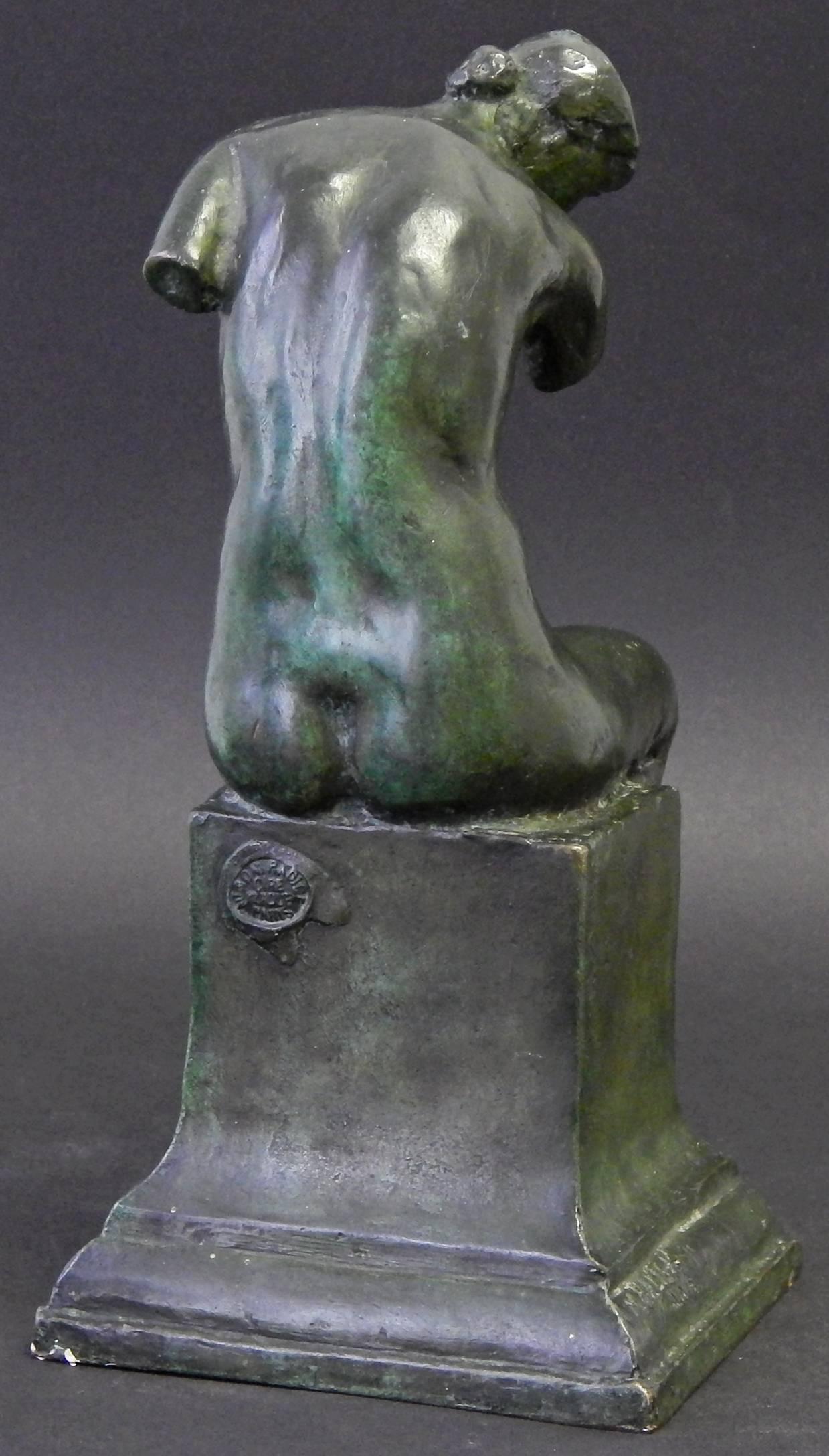 Weiblicher Akt Buchstützen, seltene Bronzeskulpturen von Max Kalish, Gießerei Paris (Art déco) im Angebot