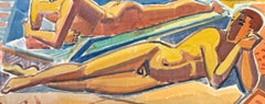 "Nude Sunbathers", dipinto raffigurante due nudi maschili su un tetto di Francoforte, intorno agli anni ’50