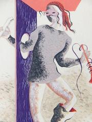 "Legado", pintura original de Ivan Bartlett, diseñador de telas de mediados de siglo