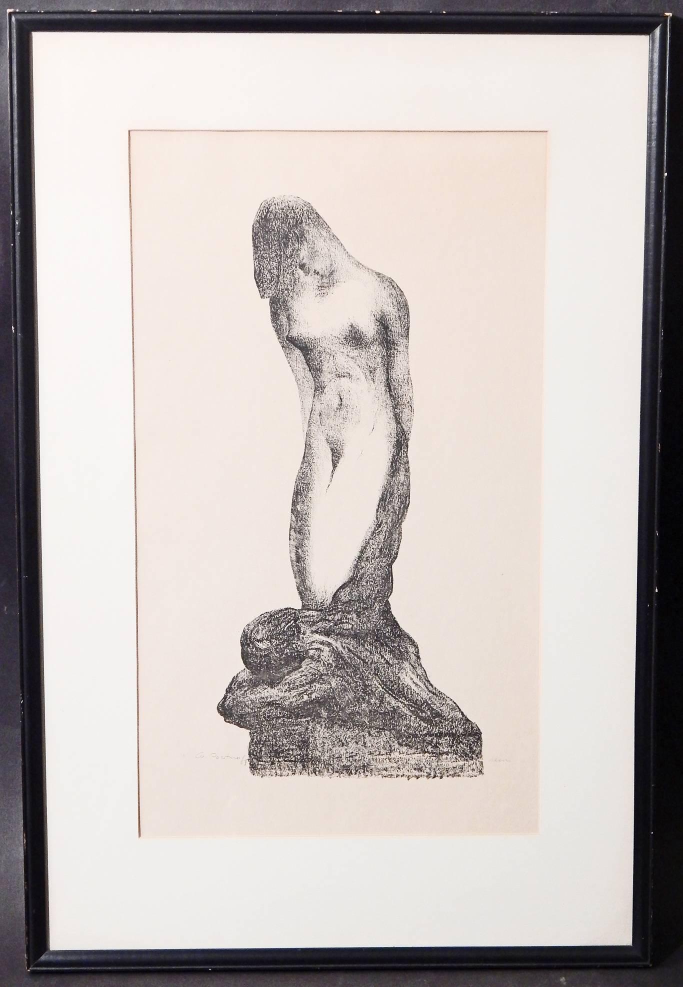 Milieu du XXe siècle « Le esclave », imprimé Art déco très rare avec deux nus par Portnoff, années 1930 en vente