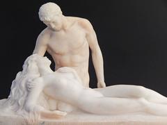 "Eternal Springtime", Sculpture ancienne romantique en marbre avec nus par Kalish