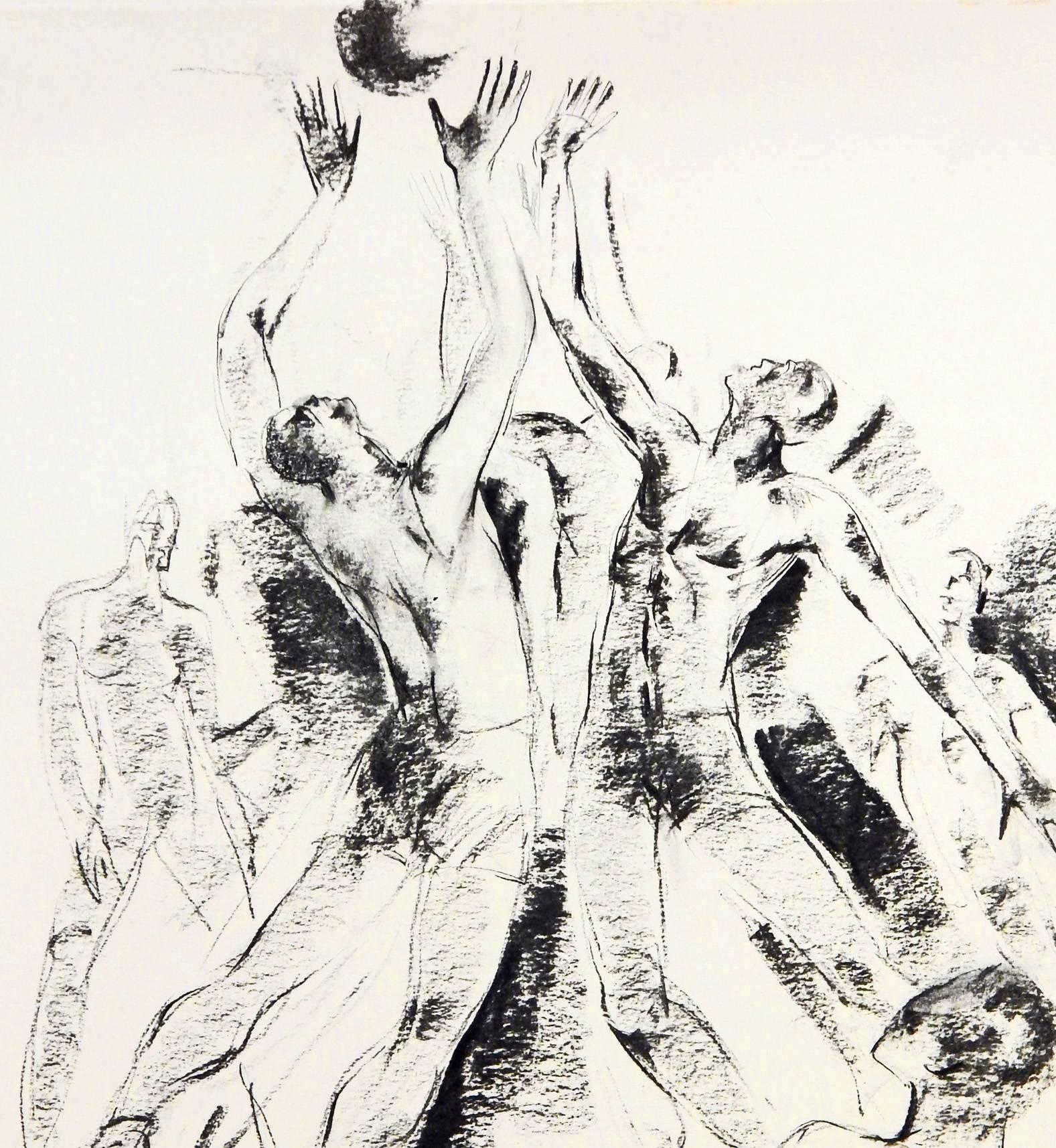 Because basketball was not widely known or appreciated outside North America until later in the 20th century, this bold and high-energy drawing by a Belgian artist is a rare glimpse into the sport in the 1930s. Paul Daxhelet depicted many figures