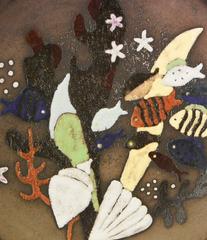 "Under the Sea, " Large, Rare Art Deco Bowl by Thomson for Upsala Ekeby