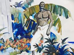 "Gathering Storm, Dominican Republic, " Large, Color-Saturated Painting, 1930s
