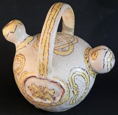 Brocca a due manici, favoloso e unico pezzo scultoreo di metà secolo di Gambone