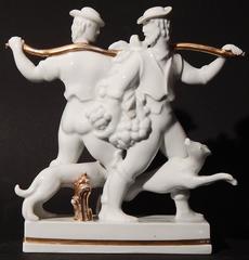 "Grape Harvest, " Rare Art Deco Porcelain Sculpture by Gio Ponti