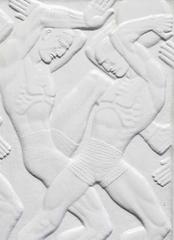 "Fighting for the Medicine Ball, " Remarkable Art Deco Relief Panel, 1930s