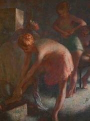 "Dressing for the Ballet", Grande peinture de chef-d'œuvre évoquant un chef-d'œuvre de Stull, 1953