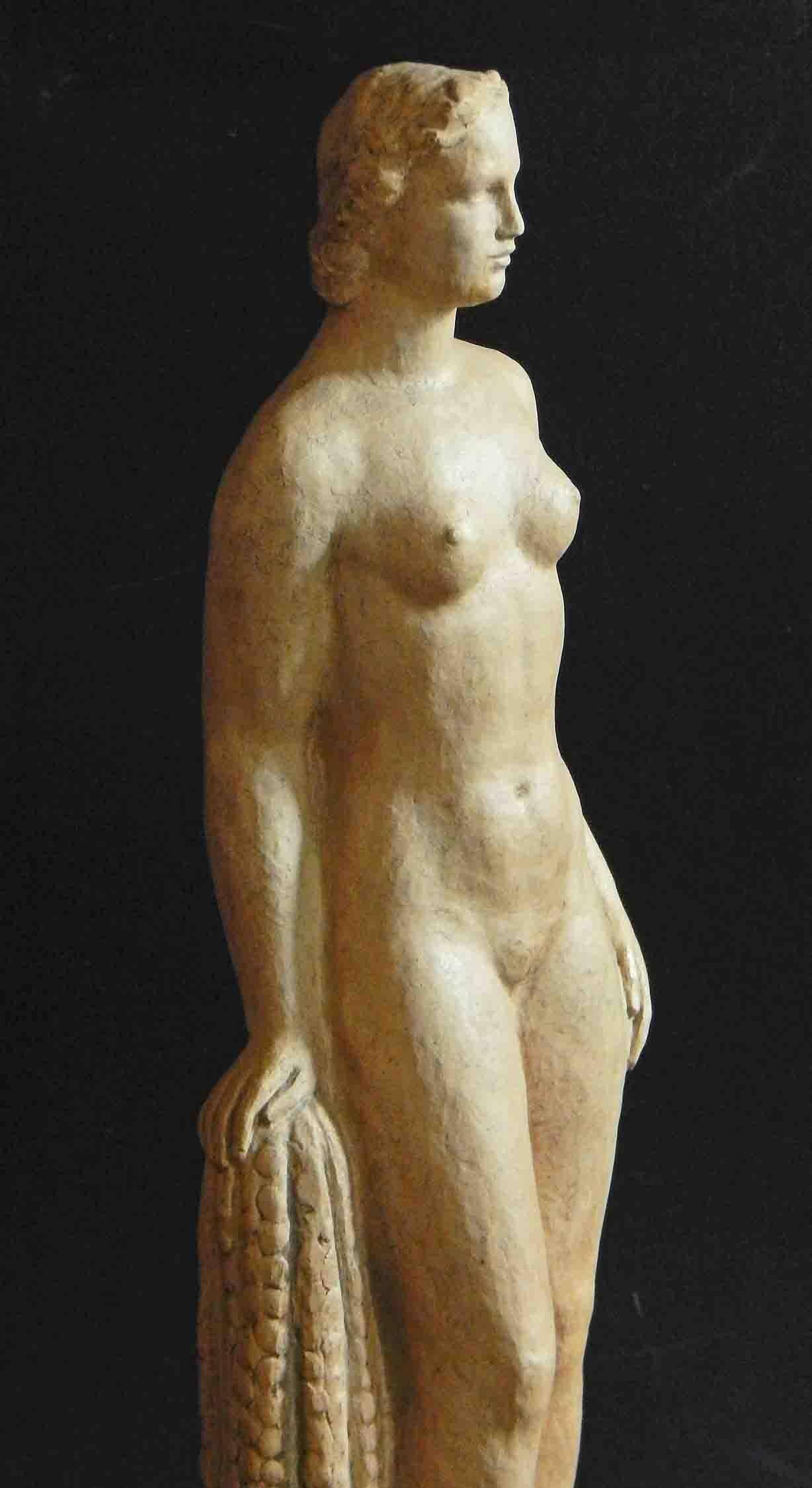 Américain Superbe sculpture Art Déco « Statuesque Female Nude » de Mankowski en vente