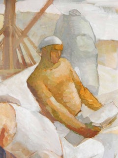 "Quarry Men, " Striking Art Deco-WPA Depiction of 1930s Laborers, Rockport