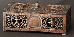 "Zodiac Box, " Lidded Art Deco Bronze Casket with Zodiac Symbols by Oscar Bach