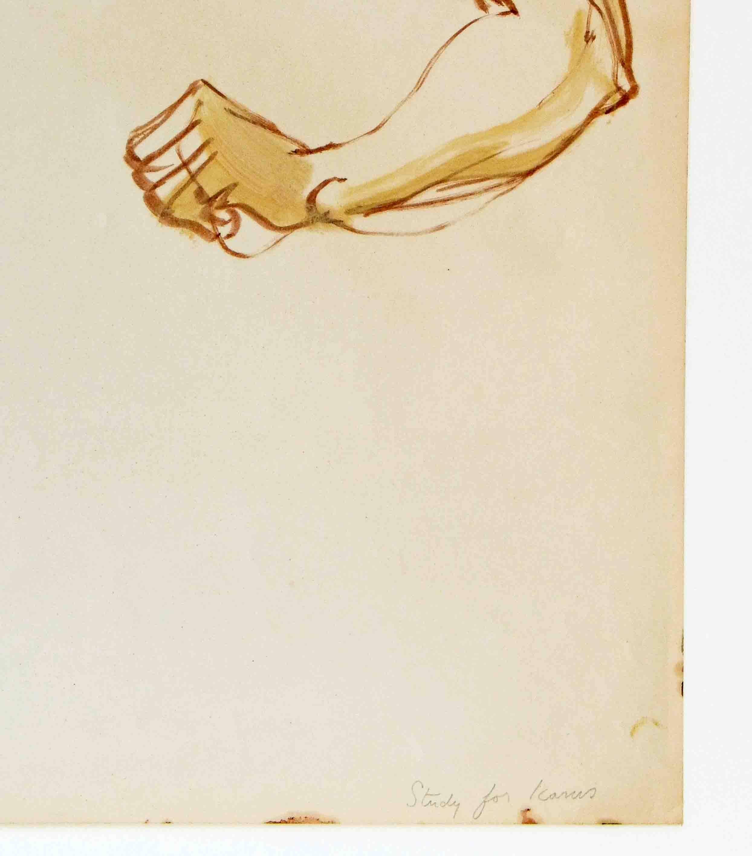 „ „Study for Icarus“, Zeichnung von Emlen Etting, 1940er Jahre (amerikanisch) im Angebot
