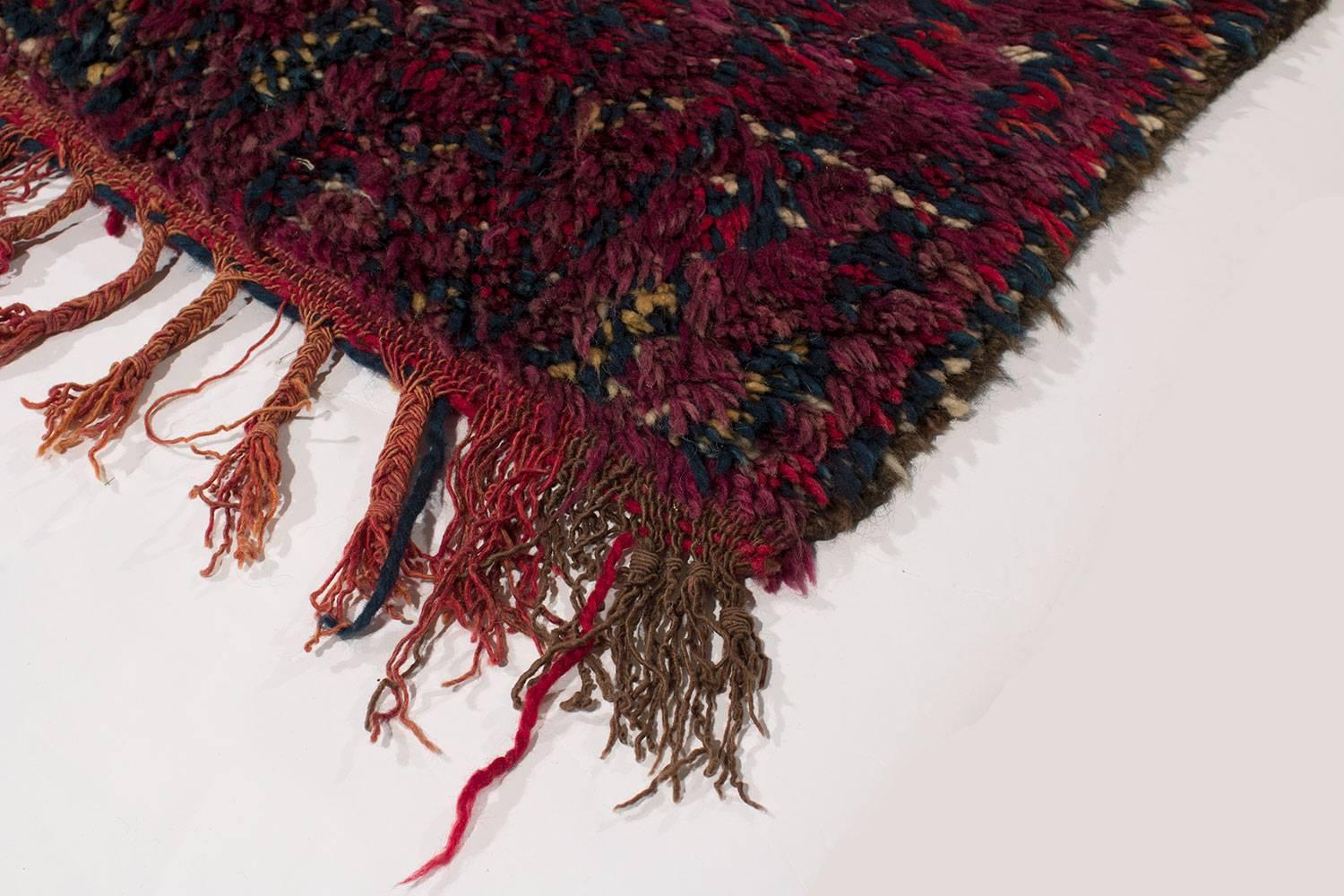 Wool Vintage Beni Mguild Moroccan Rug