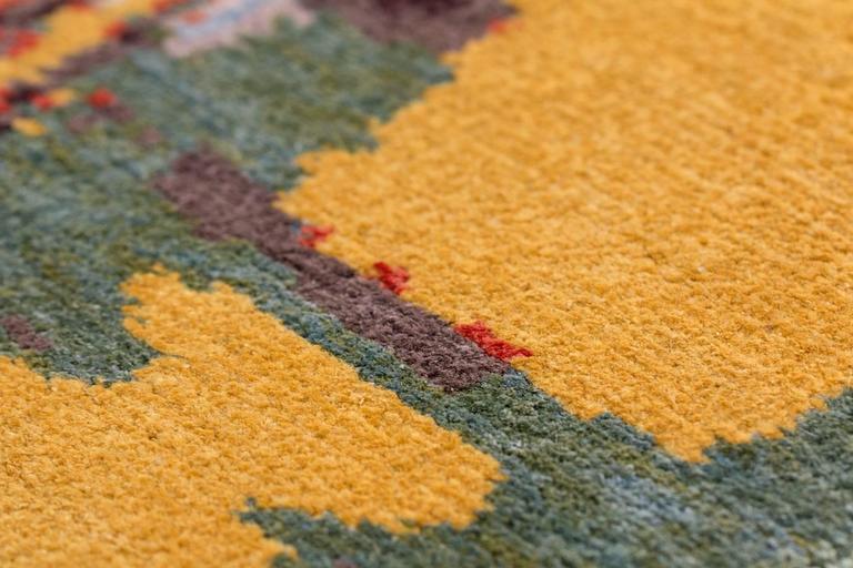 Street Art Wool And Silk Blend Rug by CARINI 5x7 For Sale at 1stdibs