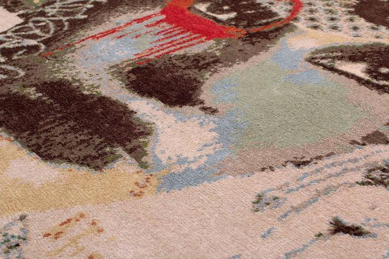 Street Art Wool And Silk Blend Rug by CARINI 5x7 For Sale at 1stdibs