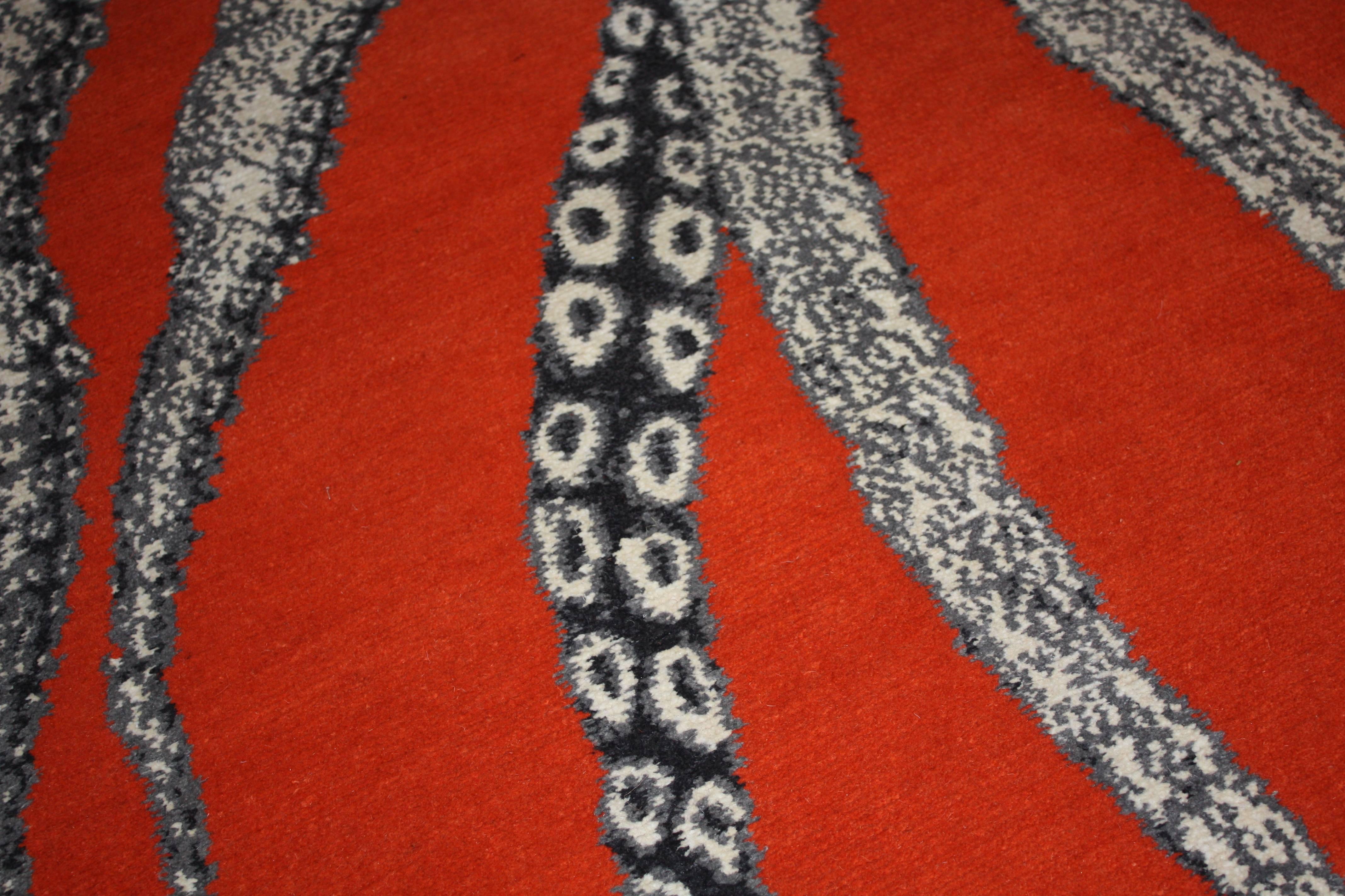 One of a kind Modern Octopus Wool Area Rug In Excellent Condition In New York, NY