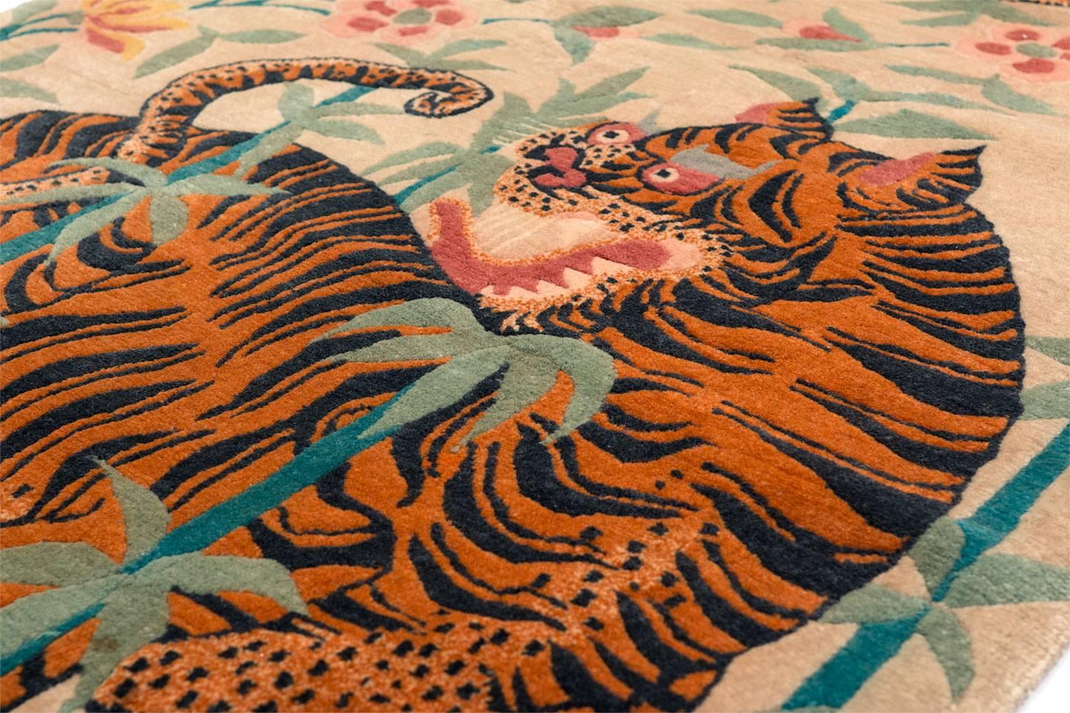 vintage tibetan tiger rug