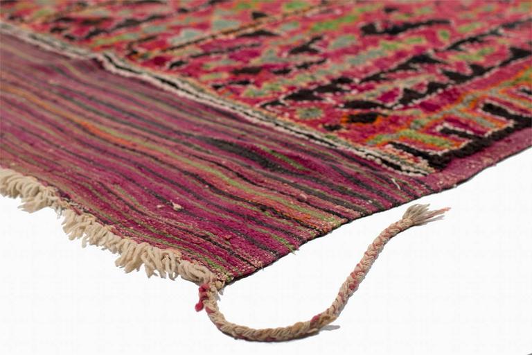Vibrant Moroccan Rug with Banded Kilims For Sale at 1stDibs