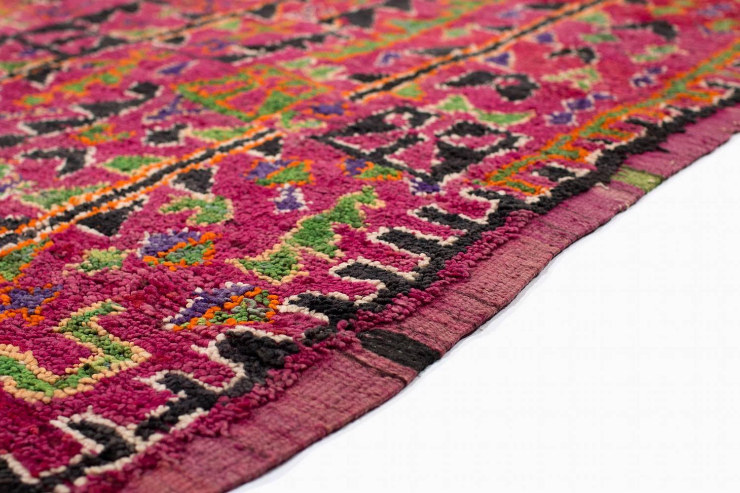 Vibrant Moroccan Rug with Banded Kilims In Good Condition In New York, NY
