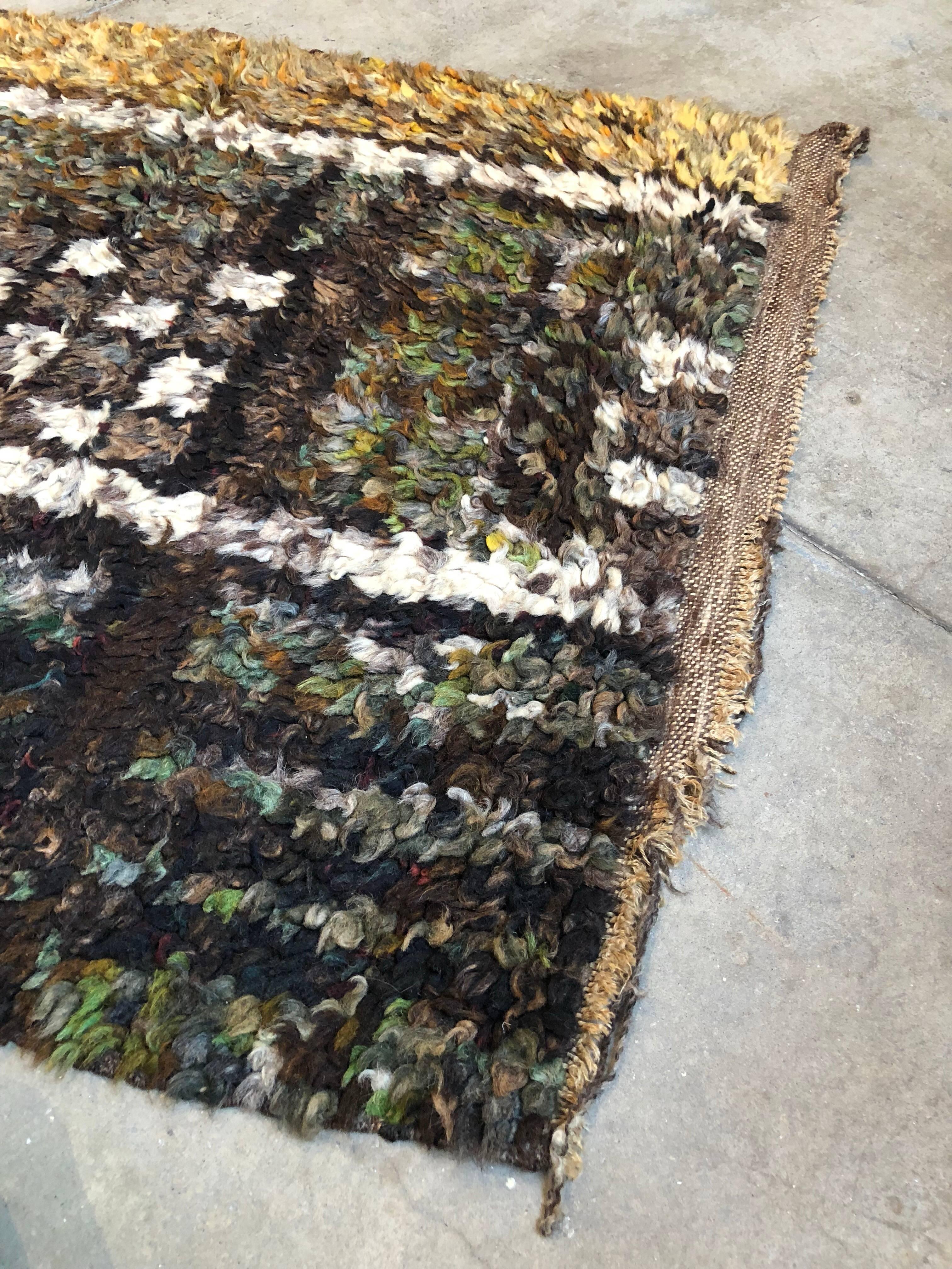 Wool Mid Century Modern Rug from Sweden 3x4.6