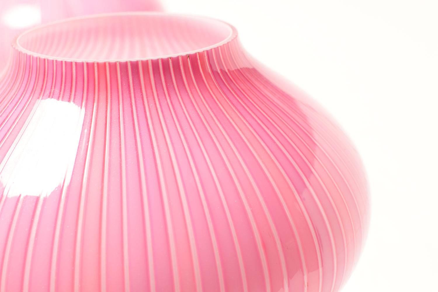 Mid-Century Modern Candy Pink 1950s Venini  Lamps by Carlo Scarpa