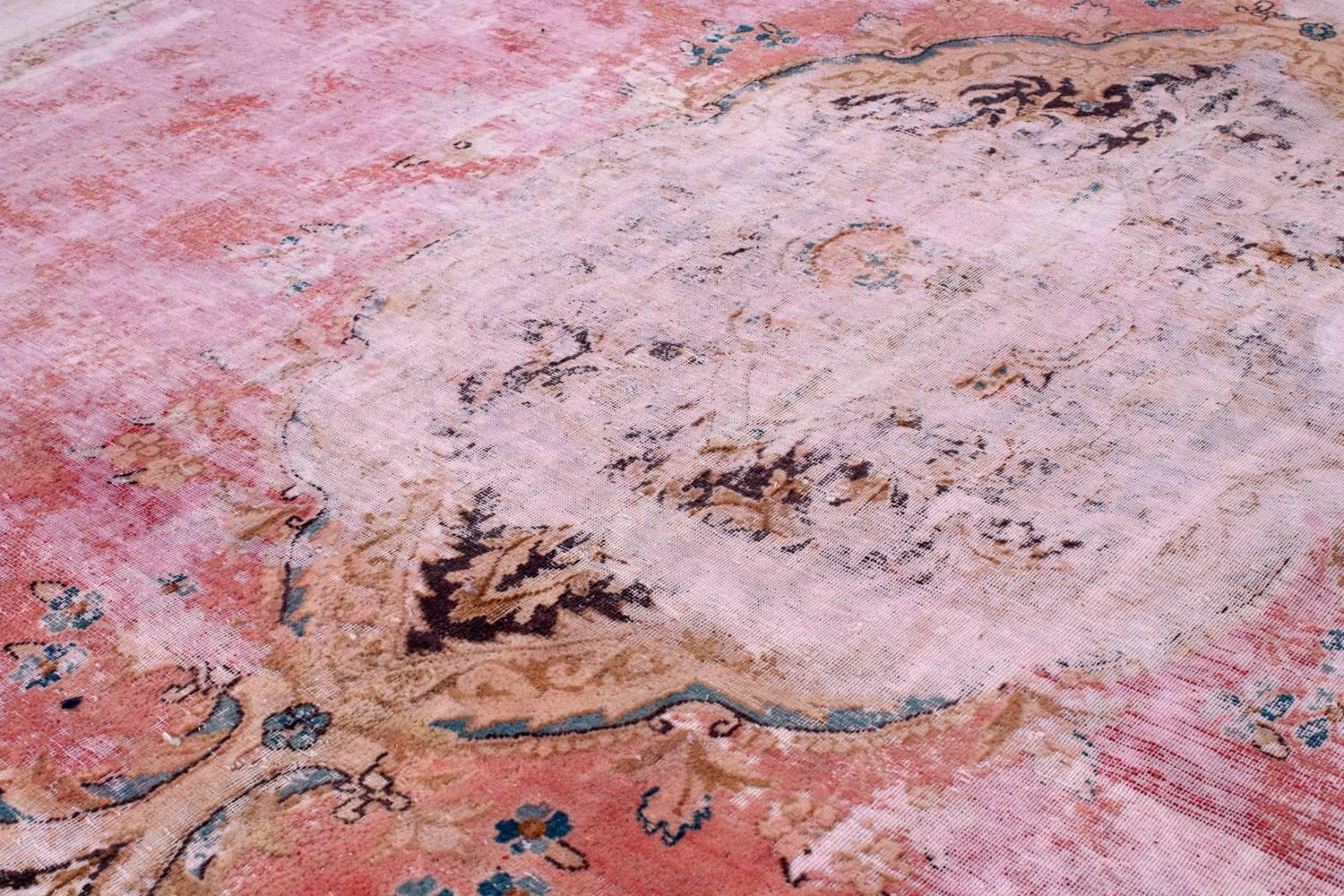 Contemporary Handwoven Pastel Pink Afghan Area Rug In Excellent Condition In New York, NY