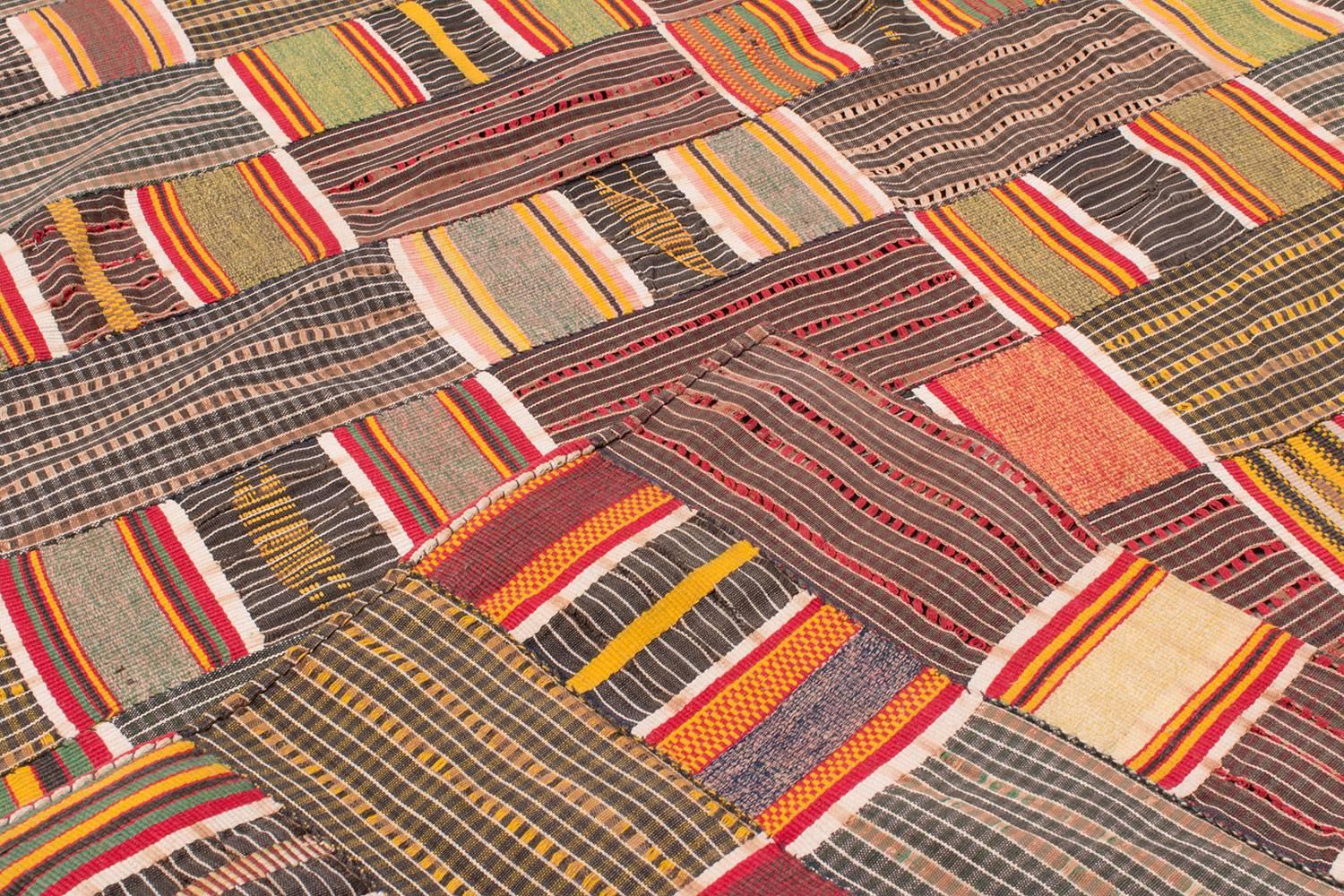 Hand-Woven Antique Ewe Man’s Wrap from Ghana, West Africa