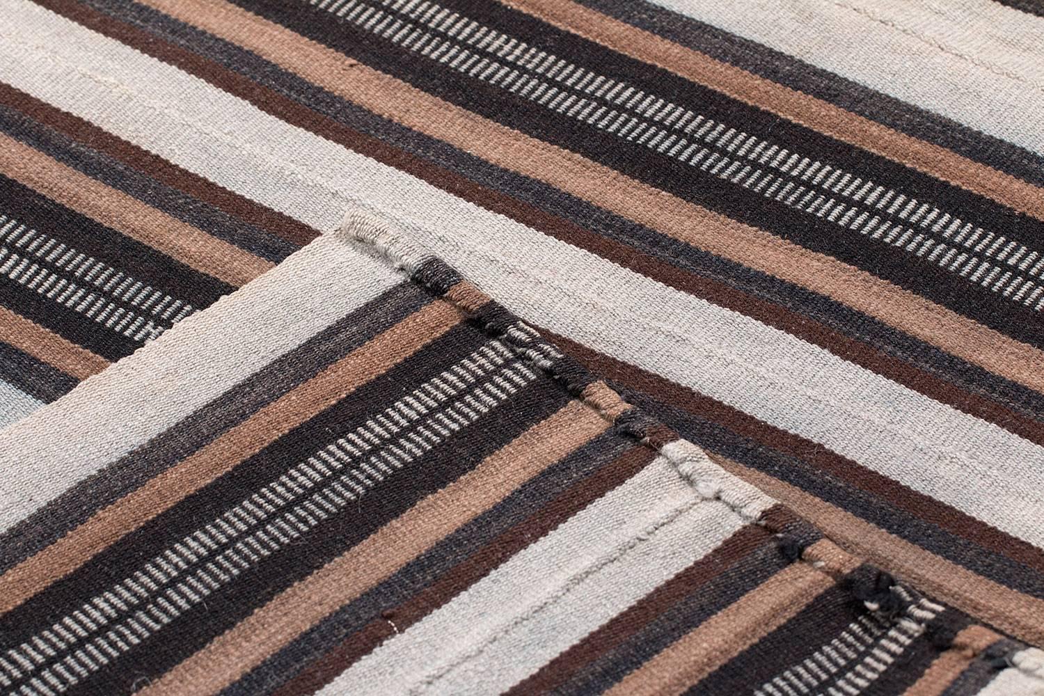 Tribal Vintage Tibetan Nomadic Blanket With Stripes 