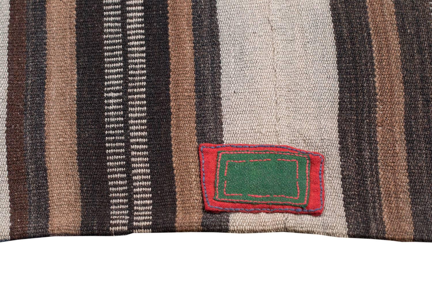 Vintage Tibetan Nomadic Blanket With Stripes  In Excellent Condition In New York, NY
