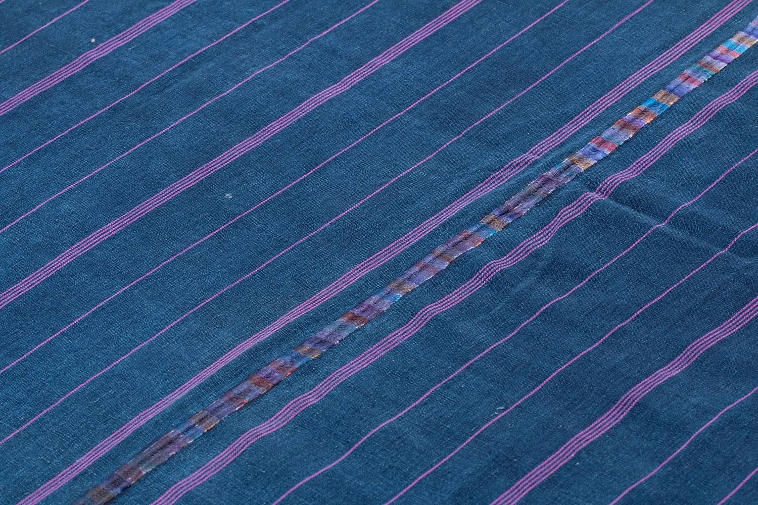 Hand-Woven Fine Vintage Guatemalan Indigo Cotton Textile