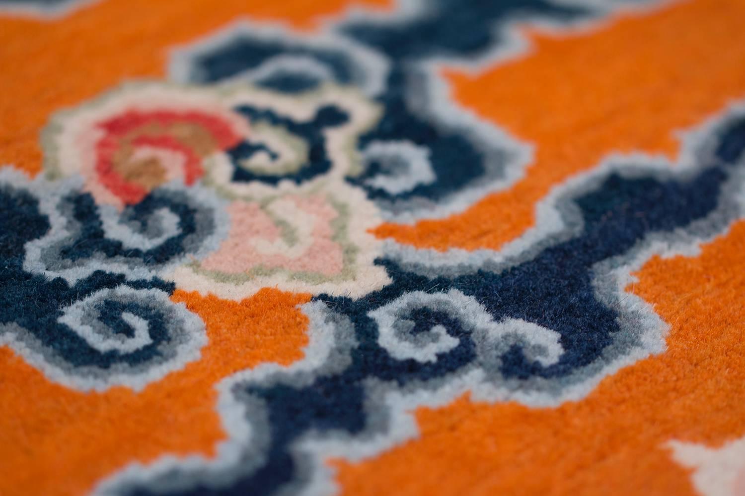 Tibetischer Drache Teppich 2x2.6 (Handgewebt) im Angebot