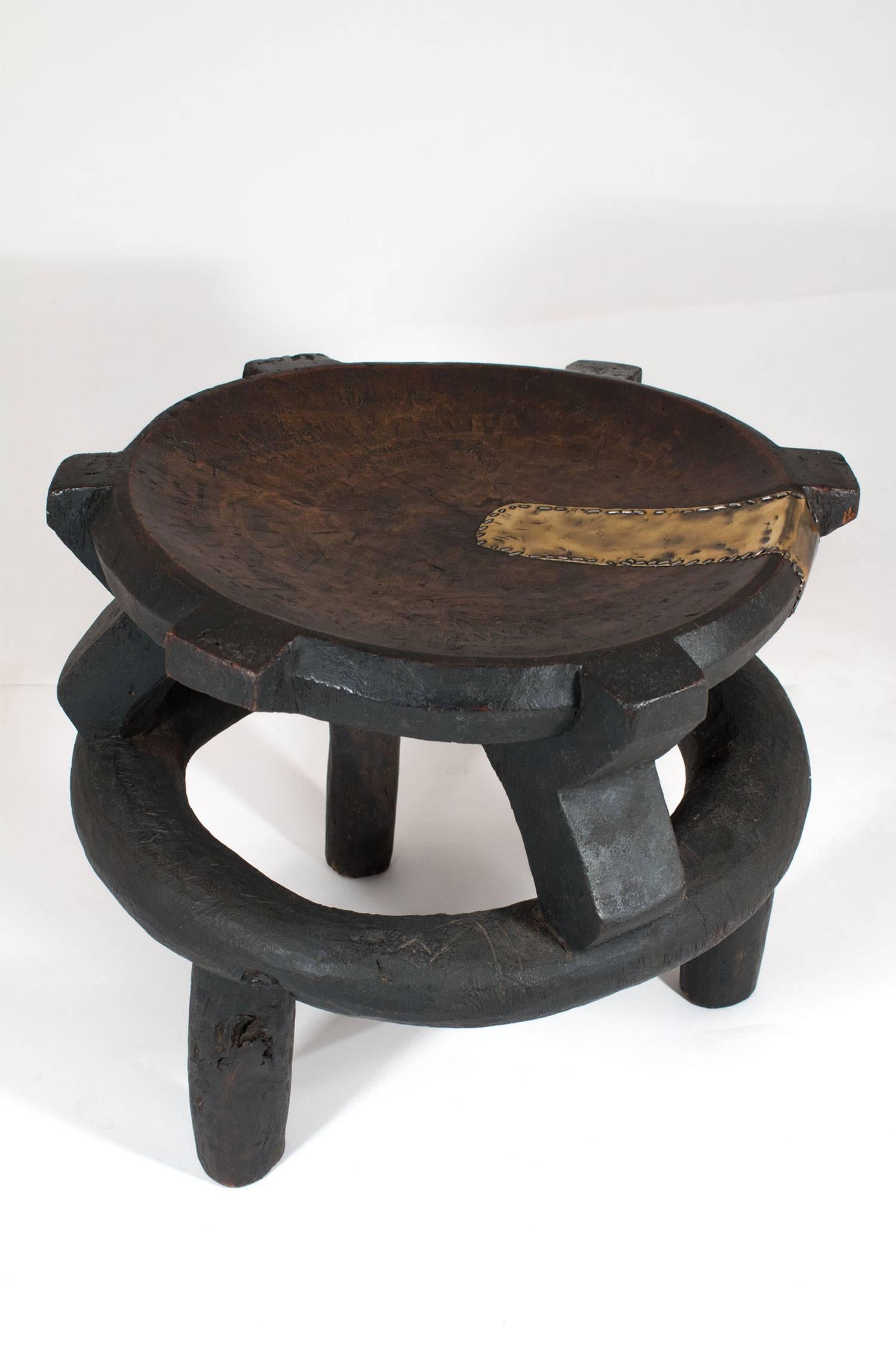 Hand-Carved Tribal Stool-Chair West Africa For Sale