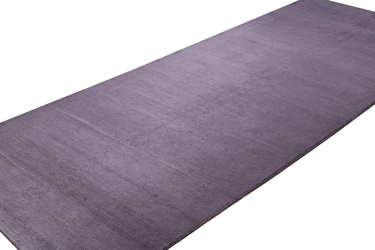 Nepalese Solid Ink-Grey Mohair Runner 4.6x12