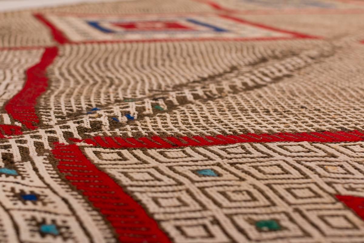 Moroccan Outstanding Vintage Beni Mguild Flat-Weave Rug
