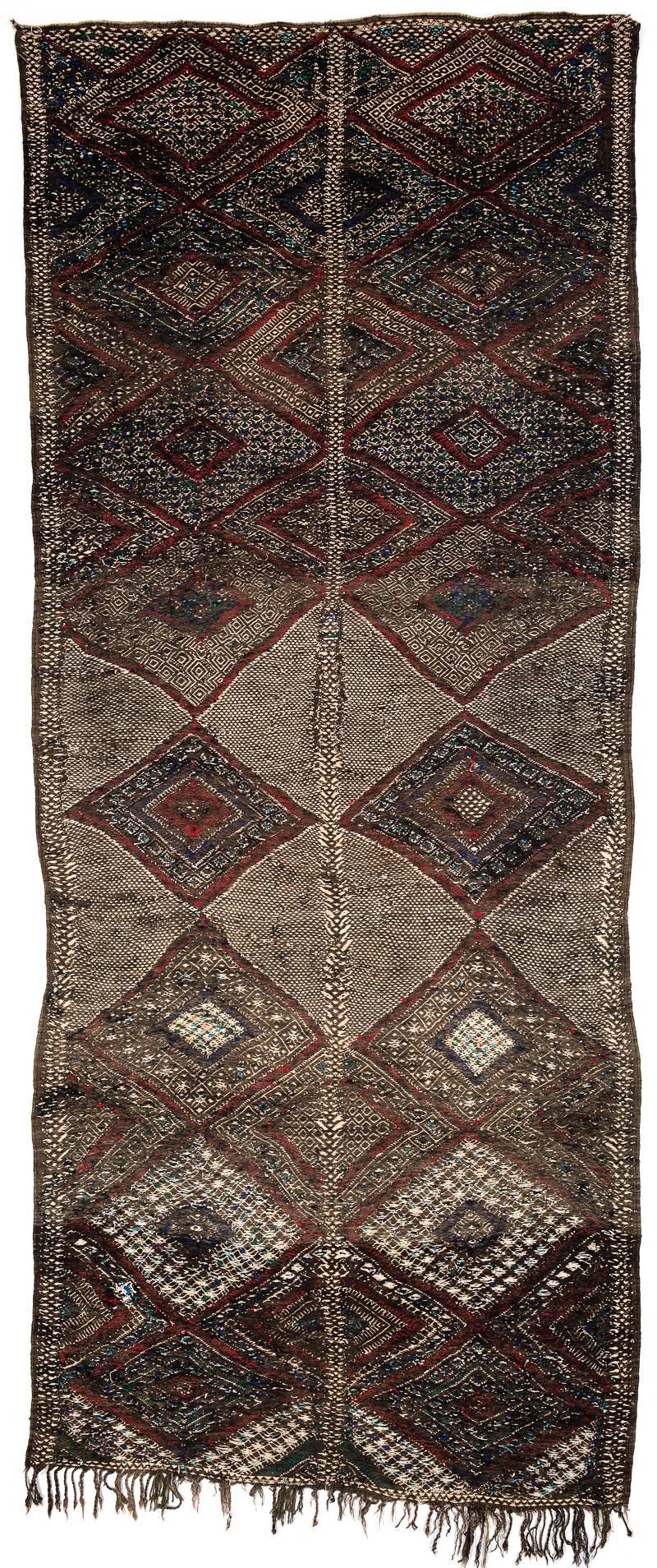 Hand-Knotted Outstanding Vintage Beni Mguild Flat-Weave Rug