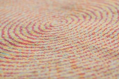 Hypnotic Multicolor Silk Circular Small Runner Area Rug "Vibra" By Joseph Carini