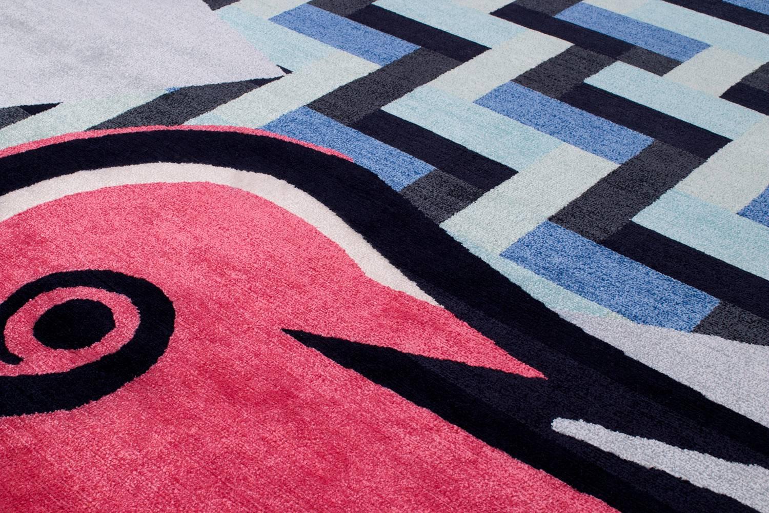 The beautiful Rasuwa is one of four designs in our limited edition 'Earthquake collection' in collaboration with Alessandro Mendini. These special limited edition carpets were woven by a select team of female weavers who trained with weaving masters