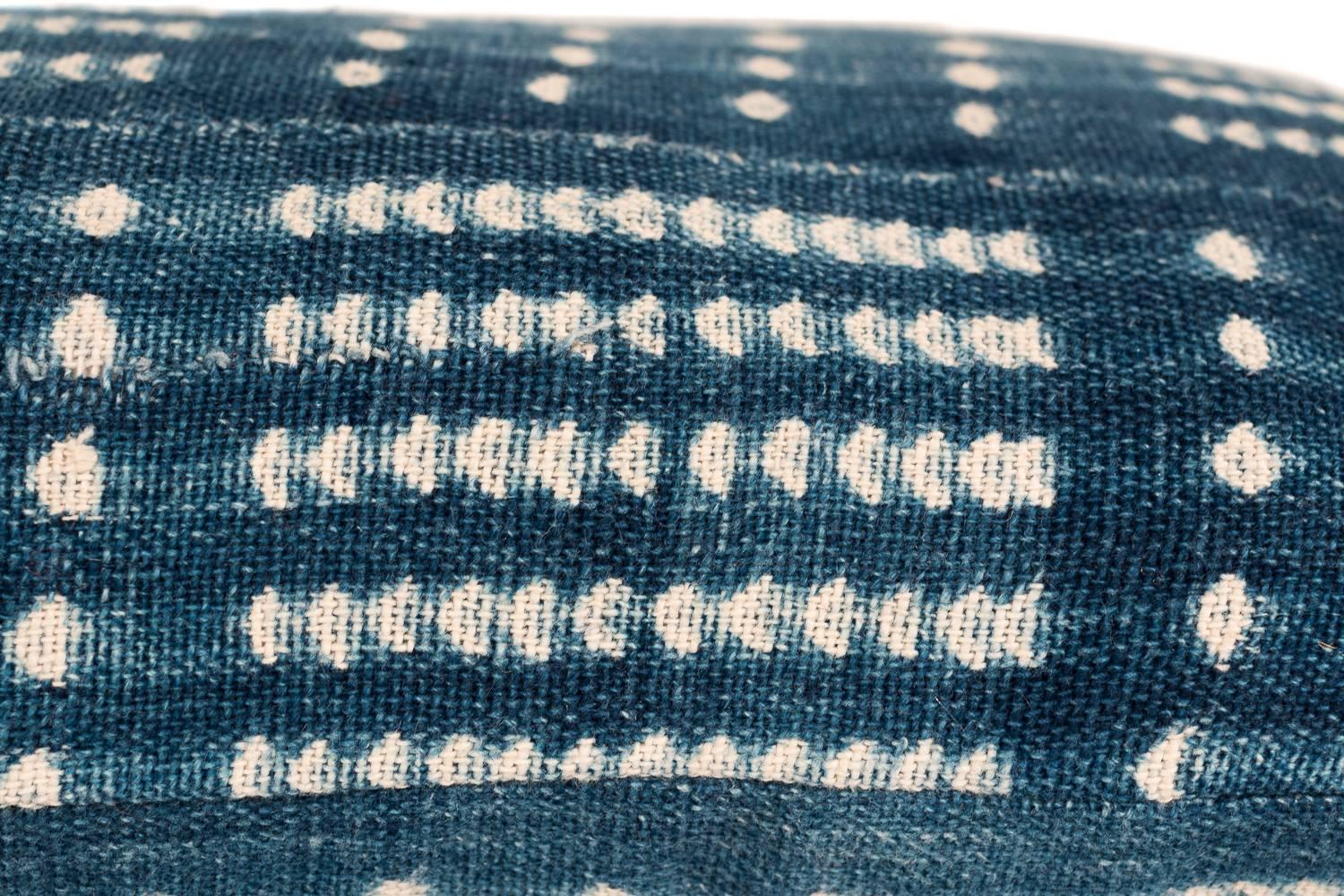 Vegetable Dyed Indigo Dyed African Cotton Pillow/Bohlster