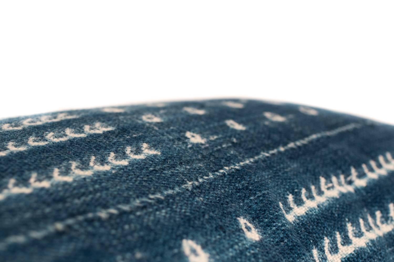 Contemporary Indigo Dyed African Cotton Pillow/Bohlster