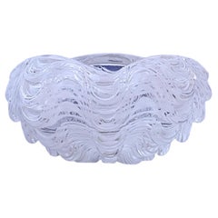 Murano Glass Lattimo Filigrana Waterfall Bowl by Ercole Barovier
