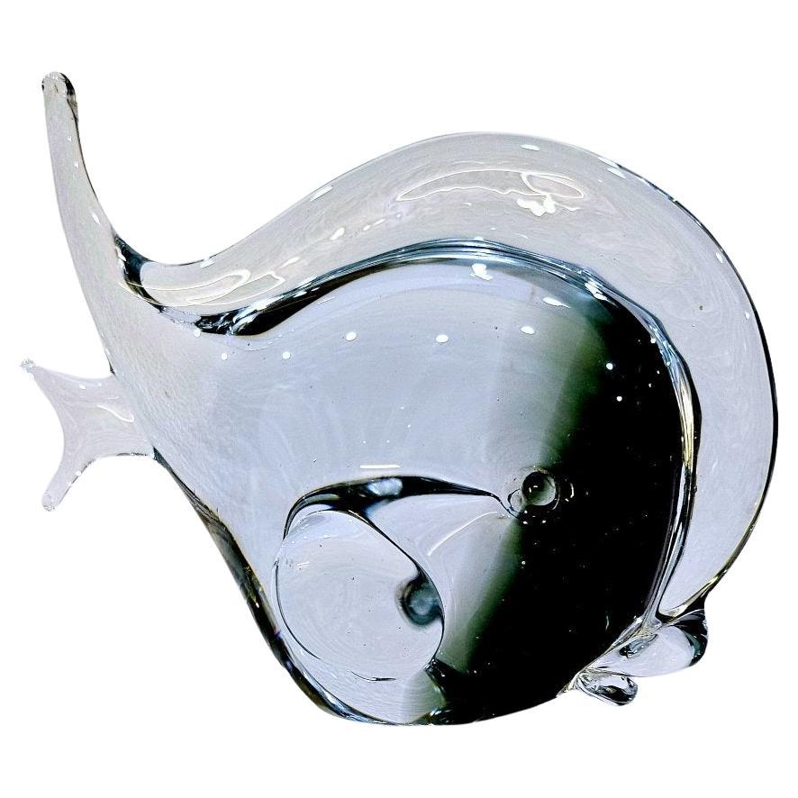 Mid-Century Modern Murano Glass Fish Sculpture by V. Nason