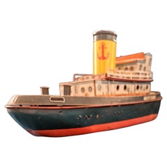 Schlepper „Neptune“ aus den 1950er Jahren, klassisches japanisches Spielzeug aus der Nachkriegszeit der Mitte des Jahrhunderts, Masudaya