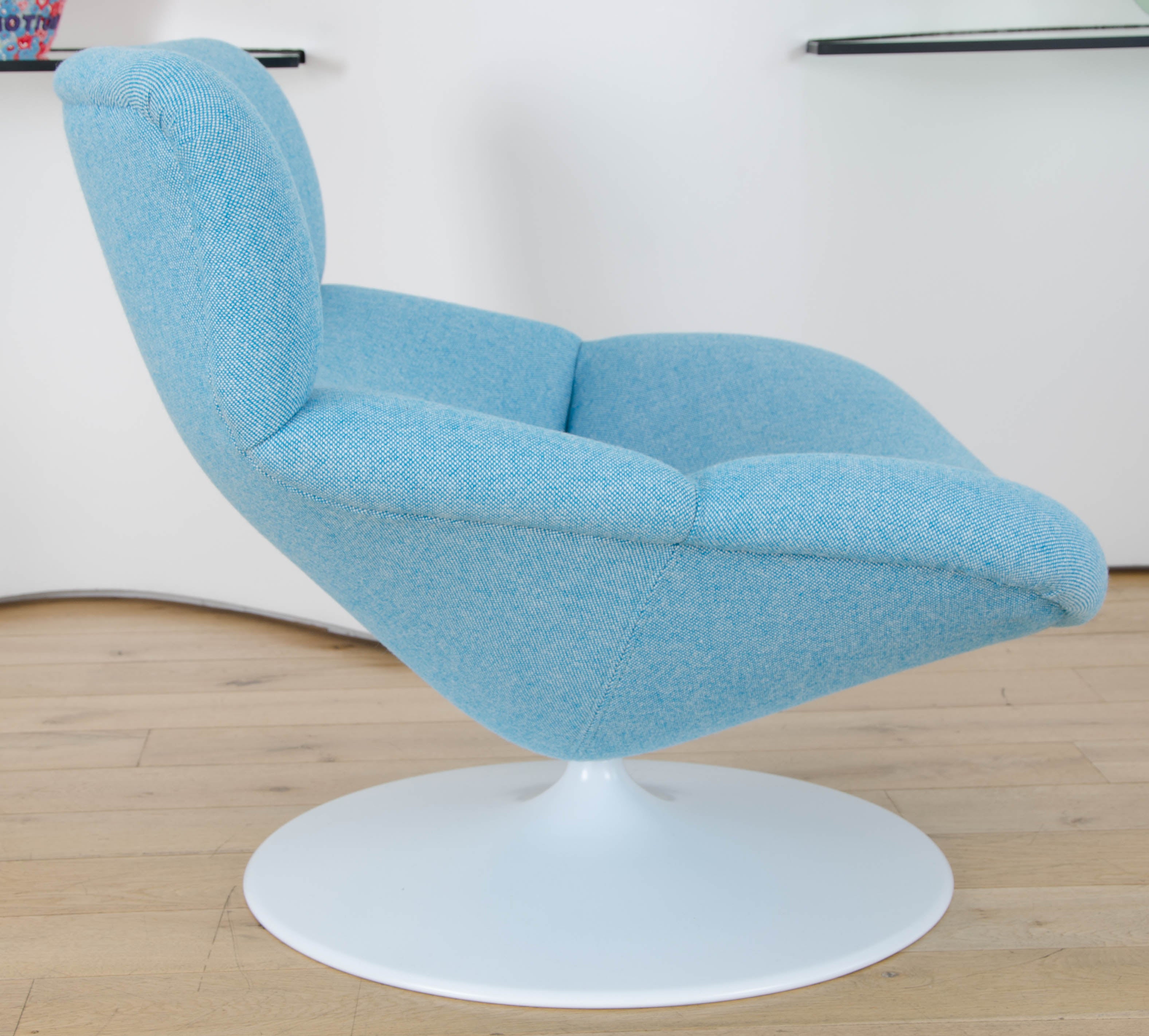Powder-Coated 1960s Easy Chair and Footstool by Artifort