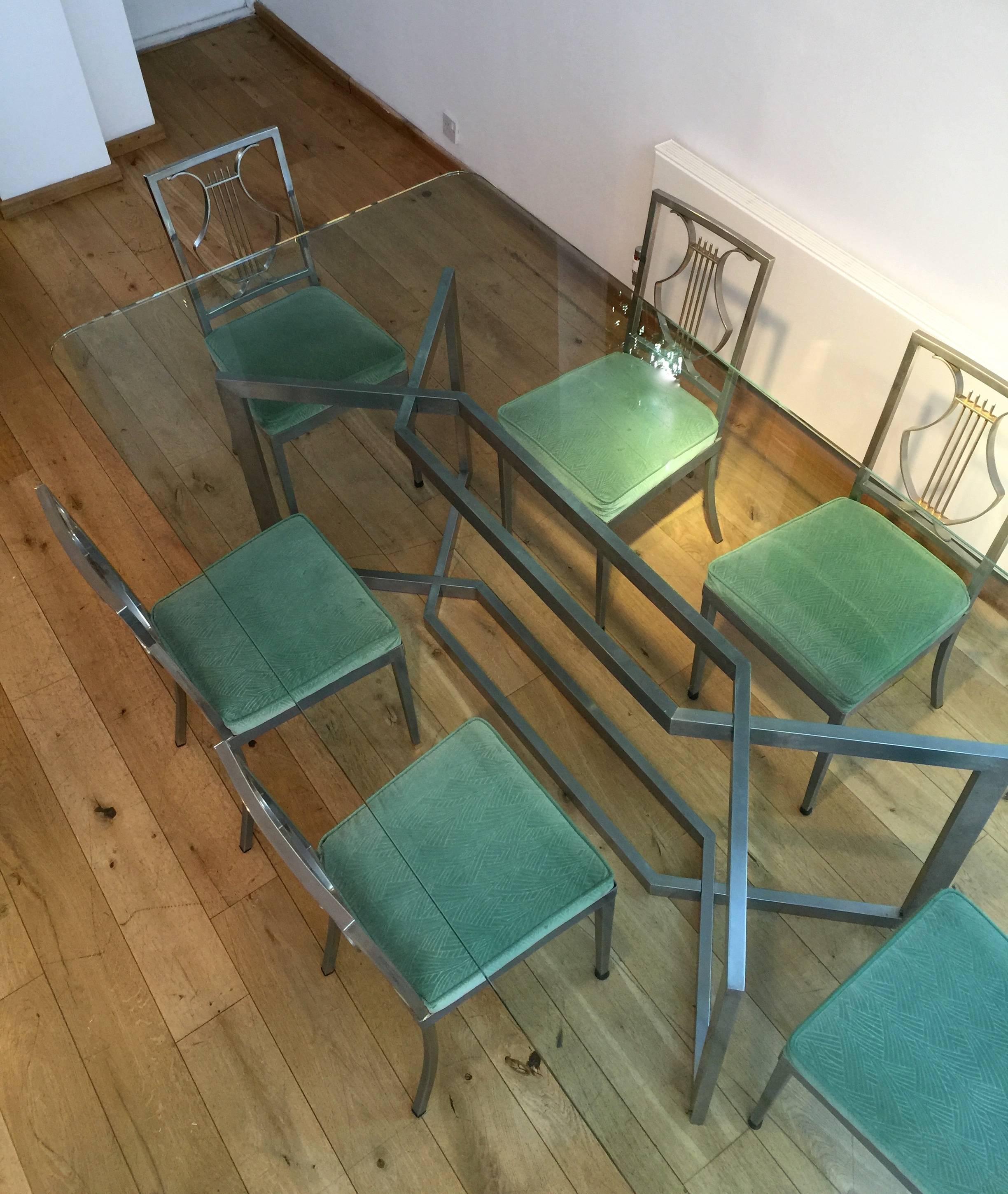 1970s French Dining Table and Set of Six Chairs 1