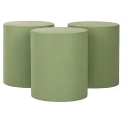 Customizable Handmade Plaster Textured Seat/Side Table, Round, Contemporary C40