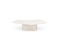 Mesa de centro de escayola con textura, hecha a mano y personalizable, forma abstracta, A130