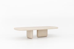 Customizable Handmade Plaster Sculptural Coffee Table, Danish Oval, DO180